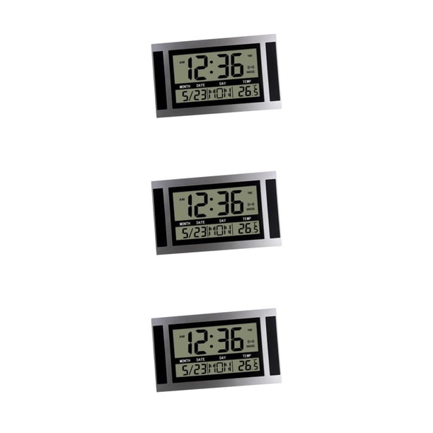 Bewildely Despertador digital NightStand Timmer 12/24H Timing Wall Clocks Silver Black Type1