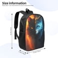 thumbnail image 2 of Disketp Red And Blue Fire Cat School Backpack, Lightweight Basic Middle School Bookbags 17 Inch Casual Daypack for Student College, Travel or Outdoor, 2 of 6