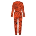 thumbnail image 4 of WXLWZYWL Fall Winter Saving Clothes for Women Women's Casual Sports Suits Pajama Set 2PC Sleepwear Casual Halloween Spider Printed Long Sleeve Crew Neck Top and Pants Suit Pajama Set, 4 of 5