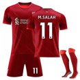 thumbnail image 1 of Camiseta de fútbol Liverpool Fc Mohamed Salah n.º 11 para adultos, camiseta de fútbol local 2021/22, conjunto corto con calcetín-- BmatwkZeng Bmatwk Jersey, 1 of 2
