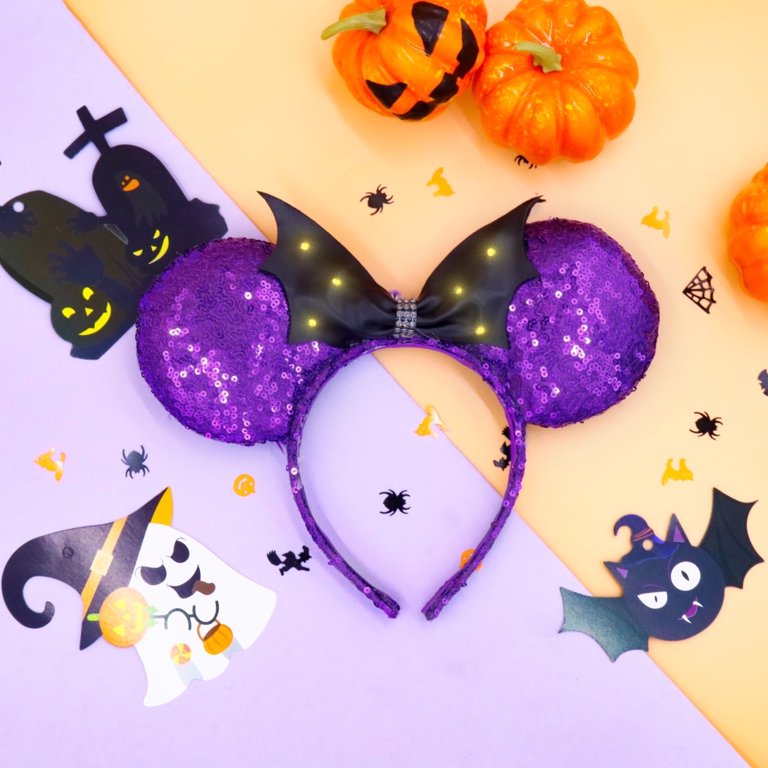 PinkSheep LED Light up Halloween Bat Mouse Minie Ears  display picture 3