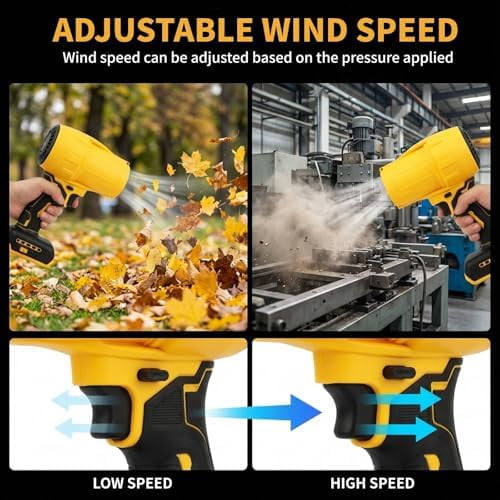 Leaf Blower Cordless for DeWalt 20V Battery, Electric Handheld Blower with Brushless Motor, Lightweight Blower Portable Dust Cleaner for Lawn Care, Patio Cleaning (Tool Only)$$Garden & Patio