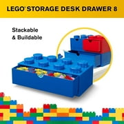 LEGO 8-Knob Stackable Plastic Desk Organizer Drawer, Blue