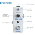 thumbnail image 4 of Pedal de efecto Ammoon NOISE GATE Reducción de ruido Pedal de efecto de guitarra 2 modos (duro / suave) Full Metal Shell True Bypass para bajo guitarra eléctrica Tomshoo Pedal de efecto, 4 of 6