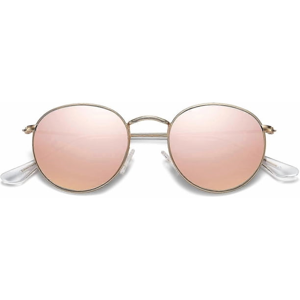 Small Round Polarized Sunglasses for Women Men Classic Retro Metal Frame Sun Glasses UV Protection