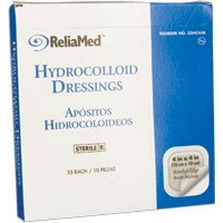 Dressing 4x4' Sterile - 4X4 Hydrocolloid Wound Dressing, Thin, 10/Box, Sterile By ReliaMed Hydrocolloid Foam Ship from US
