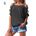 thumbnail image 3 of Guardurnaity Camisa de manga corta con cuello y correa para el hombro para mujer Prendas para la parte del cuerpo Gris S Guardurnaity AP001986-06, 3 of 4