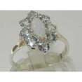 thumbnail image 5 of LBG British Made 9k White Gold Natural Opal & Aquamarine Womens Statement Ring - 33 size options - Size 5, 5 of 6