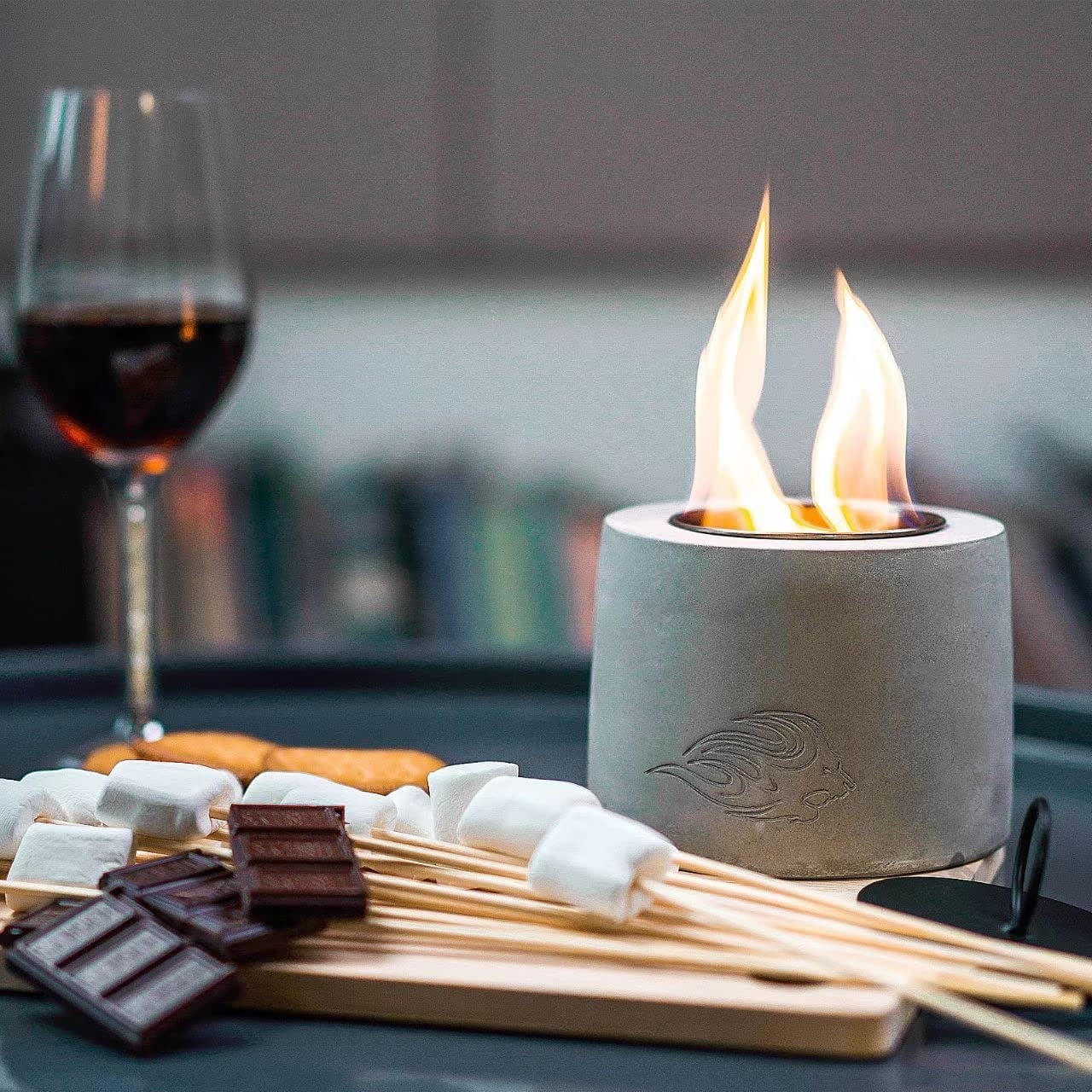 Portable Tabletop Fire Pit Bowl Table Top Rubbing Alcohol Fireplace Indoor Outdoor Decor Mini