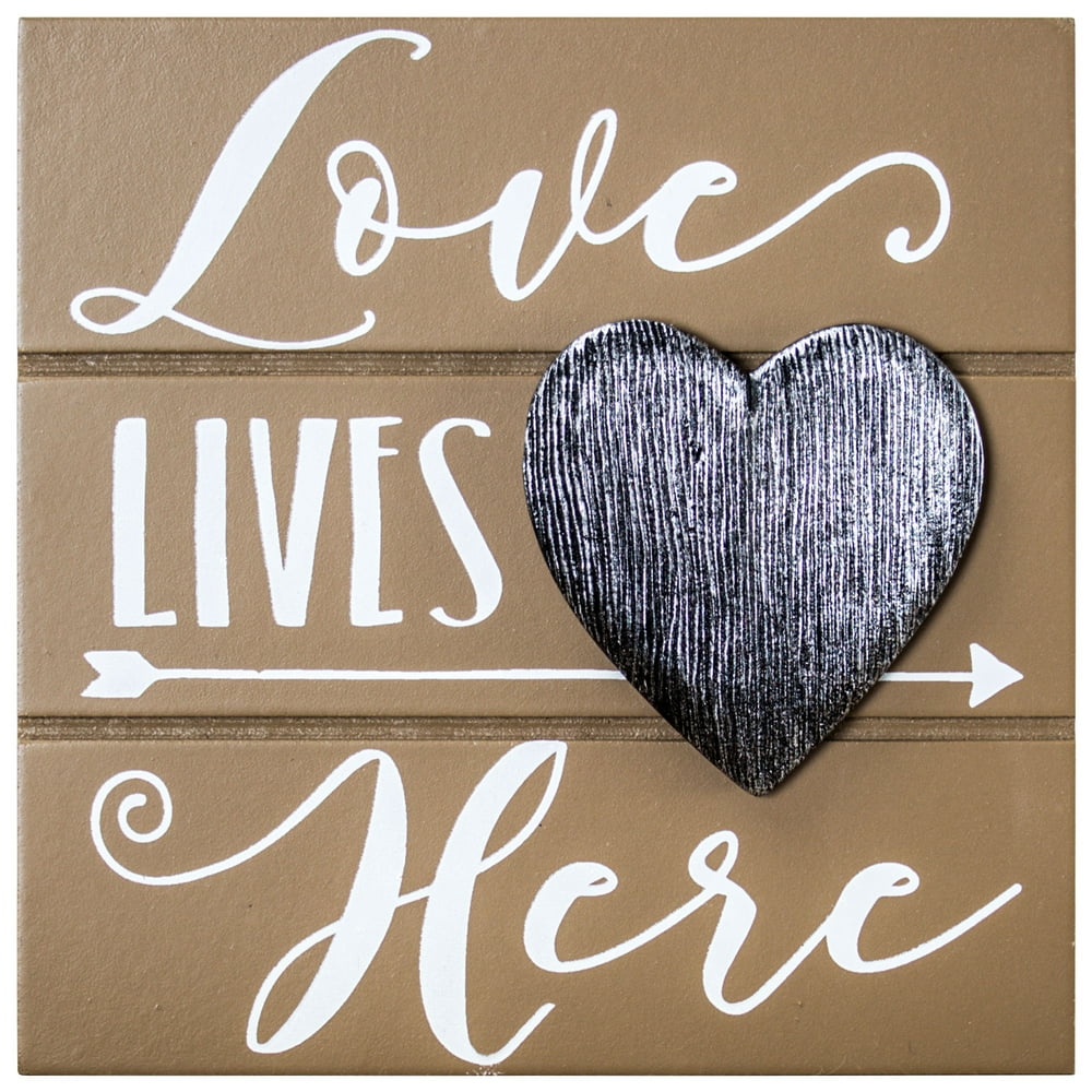 Love Lives Here Wooden Box Wall Art Sign Country Rustic Farmhouse