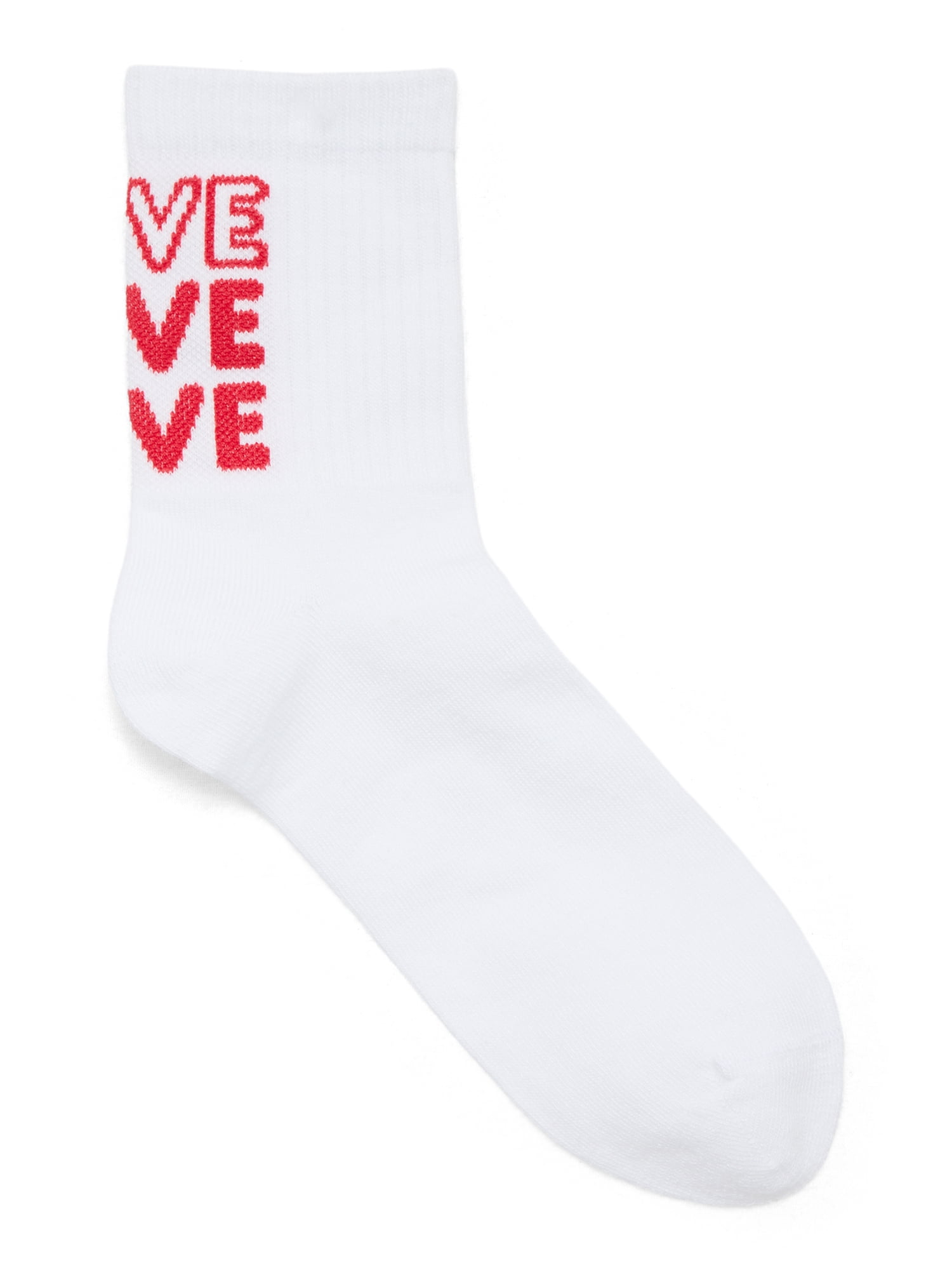 No Boundaries Women's Ribbed Mid Crew Socks, 6-Pack, Women's, Shoe Sizes 4-10