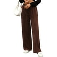 thumbnail image 3 of Womens Wide Leg Sweatpants High Waisted Baggy Pants Drawstring Athletic Joggers Coffee Color S, 3 of 9