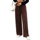 thumbnail image 3 of Pantalones Deportivos de Pierna para Mujer, Cintura Alta, Holgados y con Cordón Ajustable Color Café XXL, 3 of 9