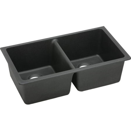 Elkay ELGU3322BK0 Gourmet E-Granite Undermount Sink, Black