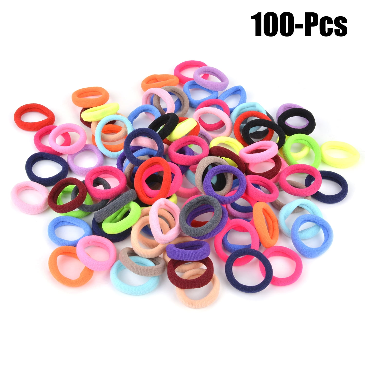 Hair Ties for Girls, Coxeer 100Pcs Cute Multicolor Hair Scrunchies Elastic No Damage Traceless Hair Bands Hair Rope Hair Accessories for Women Ladies Girls Kids