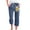 Navy, variant on BangWanChi Leggings for Women Capri Capris Pants for Women Casual Summer Cotton Linen 3/4 Pants Wide Leg Capris Lightweight Baggy Cropped Trousers