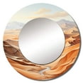 thumbnail image 2 of Designart "Minimalism Embrace Of Desert Dreams" Minimalism Beige Large Round Mirror - Round Bedroom Mirror Wall Decor - Modern Round Printed Mirror - 23" x 23", 2 of 6