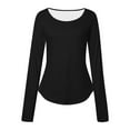 thumbnail image 4 of Women's Casual Crew Neck Long Sleeve T Shirt Printed Breathable Top Athletic Tops for Women Loose Fit Our Womens Long Sleeve Women Shirt Woman S Workout Top Long Exercise Shirts Women Women T Shirt, 4 of 4
