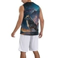 thumbnail image 2 of Naloa Night Sky Wolf Basketball Jersey Reversible Men's Mesh Athletic Sports Shirts Training Practice S-4XL3X-Large, 2 of 6