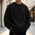thumbnail image 2 of Thousandth Men's Corduroy Crew Neck Sweatshirt Casual Raglan Long Sleeve Pullover Soft Loose Fit Outerwear for Autumn Winter, 2 of 8