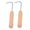 thumbnail image 1 of 2Pcs Bonsai Root Hook Stainless Steel Gardening Digging Tools with Wooden Handle 1 Claw 240mm, 1 of 9