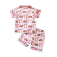 thumbnail image 3 of Vividxx Girl Easter Outfit Cute Print Girls Two Piece Short Sleeved Lapel Homewear Loungewear For Toddler Kids Fashion Clothing Festival, 3 of 9