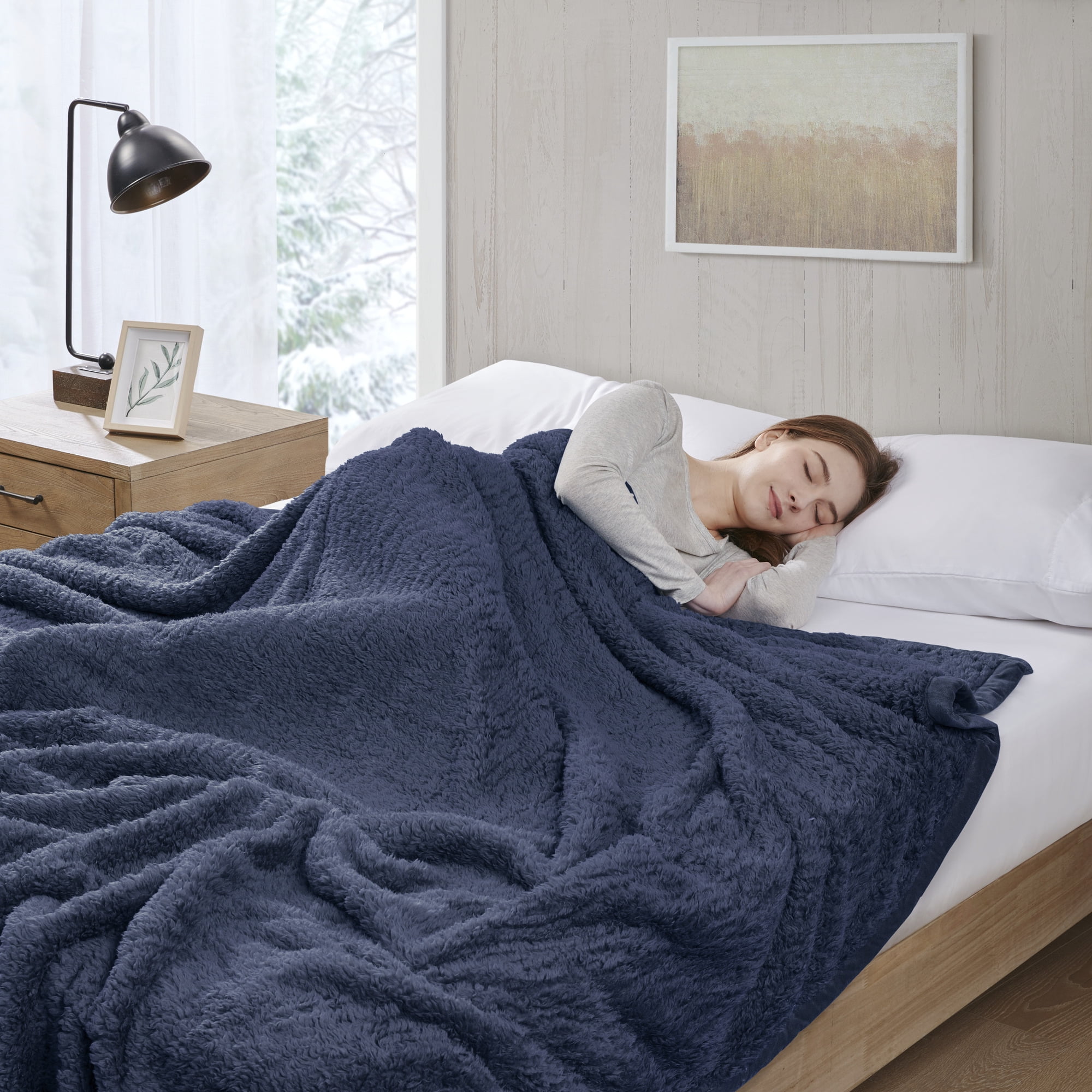 Woolrich Burlington Berber Blanket Full Queen Navy Walmart