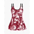 thumbnail image 2 of Traje de Baño Talla Extra con Estampado de Calavera Rosegal  Camisetas tallas grandes, 2 of 5