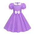 thumbnail image 2 of gdxvjhbj Robe d'Anniversaire pour Bébé Robe Fille Décontractée Col Rond Ligne A Manches à Volants Longueur Genou Robes Taille 7-8 (Violet, 7-8 Ans), 2 of 6