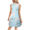 thumbnail image 3 of SMihono Hauts pour Femmes Débardeur pour Femmes Mode Femme Sans Manches Col Rond Été Confortable Imprimé Poches Décontracté Ample Robe Débardeur Débardeurs pour Femmes Hauts d'Été pour Femmes, 3 of 8