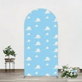 thumbnail image 4 of 2.6x6ft Cartoon Cloud Sky Arch Backdrop Blue White Boy First Birthday Cake Party Photography Decoration, 4 of 6