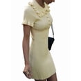 thumbnail image 4 of Women'S Dress Casual Short Sleeve Knit A Line Midi Summer Breathable Dress for Women Yellow L, 4 of 9
