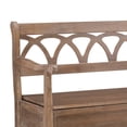 thumbnail image 3 of Saltoro Sherpi 48 Inches Storage Bench with Arched Fretwork Backrest, Brown, 3 of 5