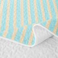 thumbnail image 5 of Castle Fairy Minimalist Vertical Stripe Quilt Full 3-Piece,Geometric Thin Line Full Bedspread Sets,Cream Sky Blue,1 Coverlet and 2 Pillowcases, 5 of 7