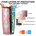 thumbnail image 7 of 20oz Tumblers Pink Christmas Santa Pattern Stainless Steel Vacuum Insulated Double Wall Travel Tumbler Cups Mug with Lid and Straw,Cleaning Brush for Cold & Hot Drinks, 7 of 7