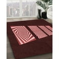 thumbnail image 3 of Ahgly Company Machine Washable Indoor Round Transitional Night Red Area Rugs, 6' Round, 3 of 7