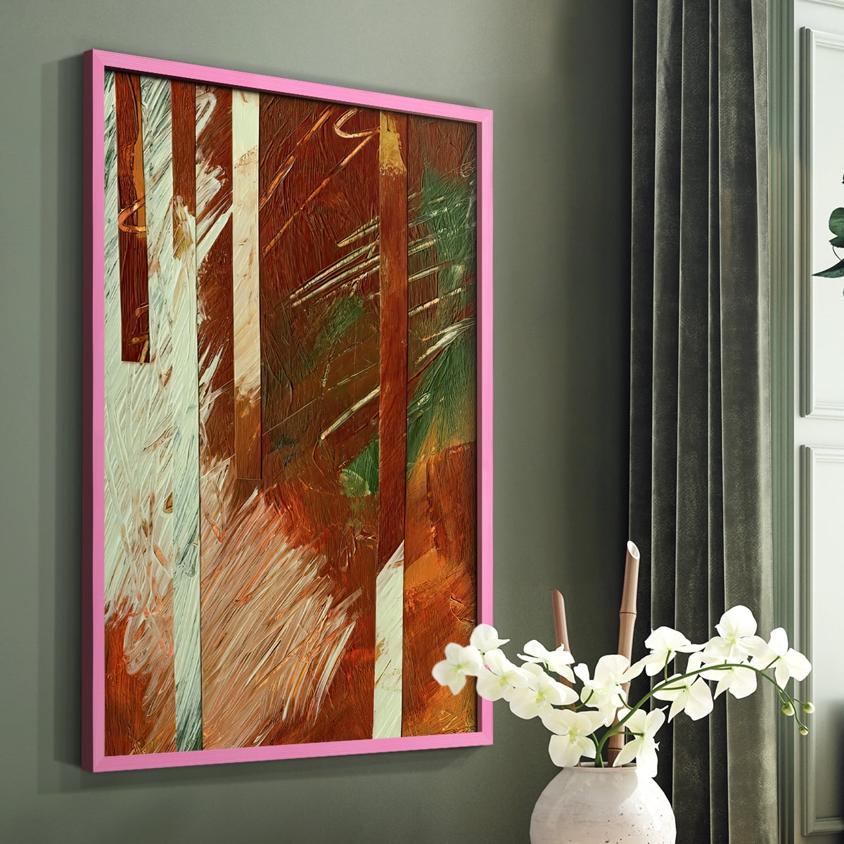 Wheaten II Framed Print in Pink Solid Wood 8 x 10 Framed Print