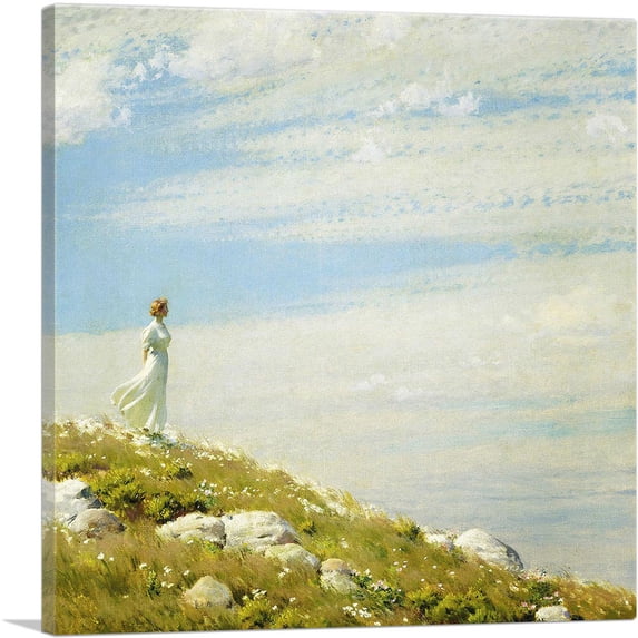 ARTCANVAS A Breezy Day 1908 Canvas Art Print by Charles Courtney Curran - Size: 18" x 18" (1.50" Deep)