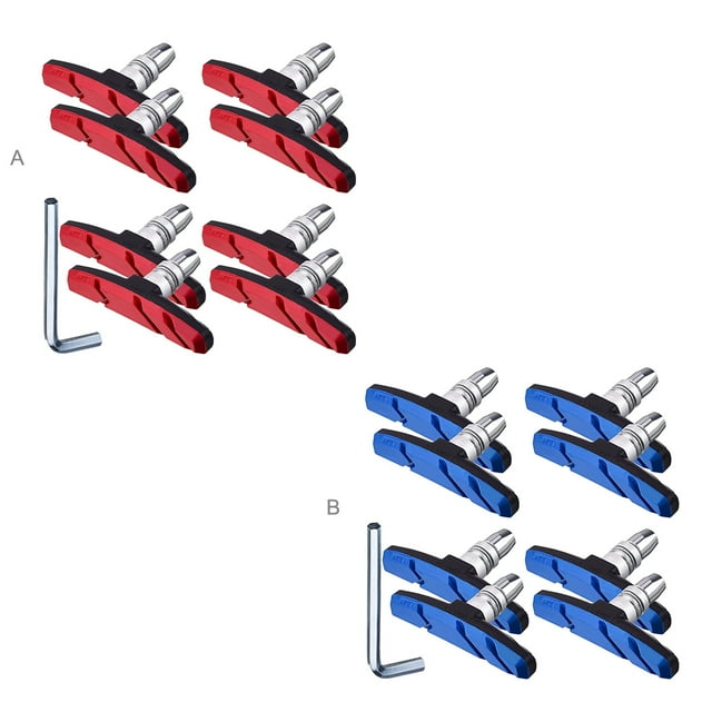 1 Set Bike Brake Pads pad comes with V Brakes Accessory Simple Practical Fittings Braking Replacement for Repair Modification Using Black+Blue