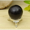 Reikiera Black Tourmaline Sphere Stone Ball With Ring Stand Aura Balancing Metaphysical Natural Gemstone- Choose Size