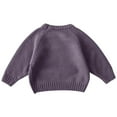 thumbnail image 4 of Spazoro Toddler Girls Boys Sweaters, Long Sleeve Thickening Crew Neck Casual Warm Shirts for Child Girls Purple Size 5 T, 4 of 4