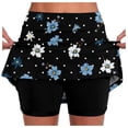 thumbnail image 2 of FASHOFT Tennis Skirts For Women Fashion Printed Double Layer Skort With Pockets Elastic For Outdoor Fitness Activities Womens Athletic Skirt Blue, 2 of 7