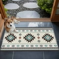 thumbnail image 4 of 2x3 Door Mat Rug, Southwest Ethnic Non-Skid Rubber Backing Large Rectangle Rugs - Living Room Bedroom Home Office, Boho Aztec Tribal Abstract Aesthetic Indoor Floor Mat Carpets Washable Rug, 4 of 9