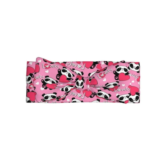 Balery Panda Heart Valentine Pattern Baby Headbands Hairbands Hair Bow Elastics for Baby Girls Newborn Infant Toddlers Kids
