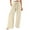-A-Beige180, variant on FINALGANG Women Breathable Trousers Solid Color Straight Leg Flowy Pants Drawstring Baggy Slacks With Pockets Design Durable Skin Friendly Fabric