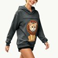 thumbnail image 4 of Pet Pouch Hoodie For Women, Front Zip Drop Shoulder Pullover Sweatshirt, Pet Carrier Sweater For Small Dogs & Cat, Gray, XXL, 4 of 9