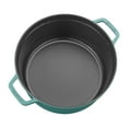 thumbnail image 3 of Staub Cast Iron 5.5-qt Round Cocotte - Turquoise, 3 of 8