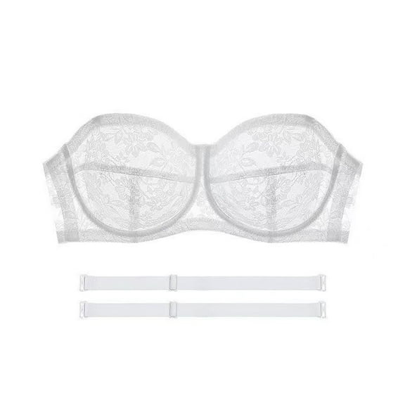 Lace Strapless Bra Comfortable Wireless Bralette With Underwire And Removable Straps For Everyday Wear