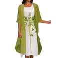 thumbnail image 1 of Robe T-Shirt pour Femmes Manches Courtes Robe Décontractée Imprimée Col Rond Manches Ceinture Robes Manches Mi-Longues Vêtements Adultes Vert Menthe Taille m, 1 of 6