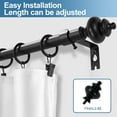 thumbnail image 2 of Urbanest Round Urn Curtain Rod Set With 24 Rings, 5/8", 84"-120", Black, 2 of 6
